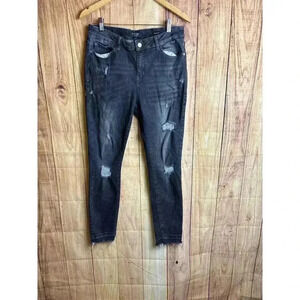 Judy Blue Distressed Washed Out Black Skinny Jeans Women's Size 15/32 NEW